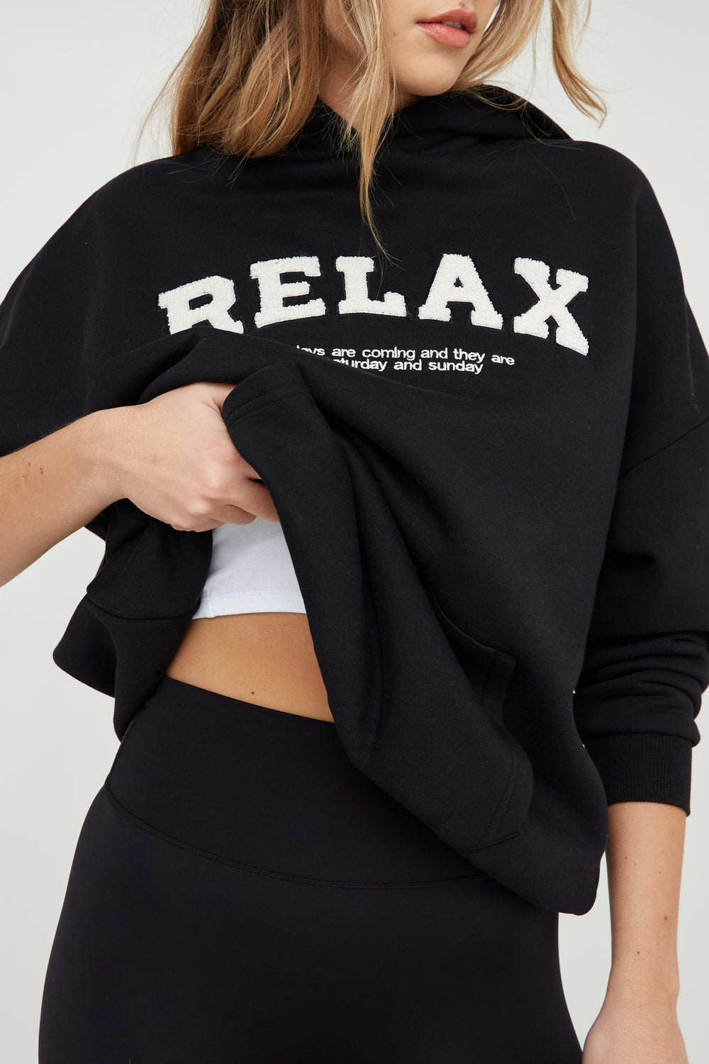 RELAXED SLOGAN OVERSIZED HOODIE