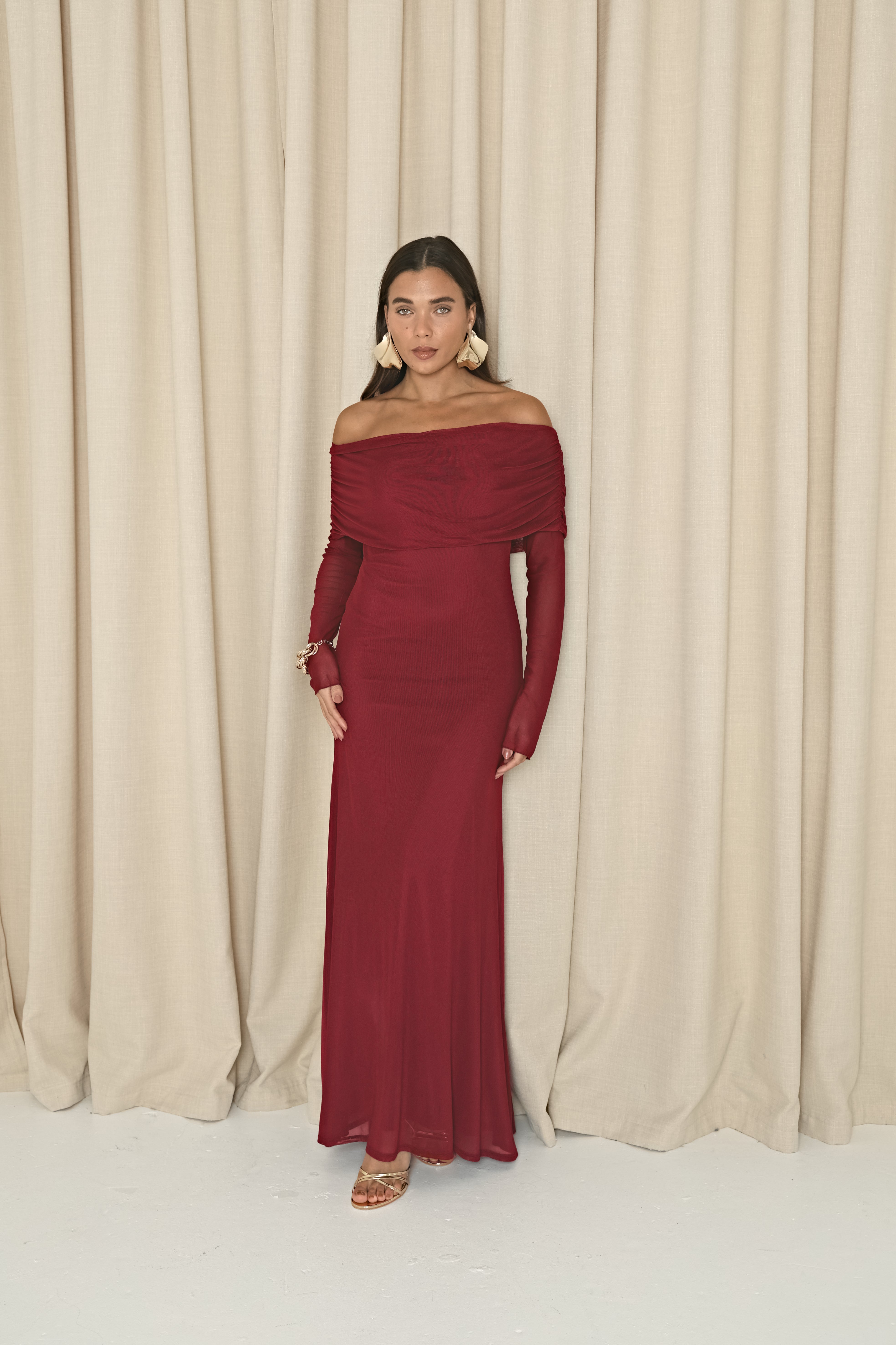 BARDOT MESH MAXI DRESS - Main Image