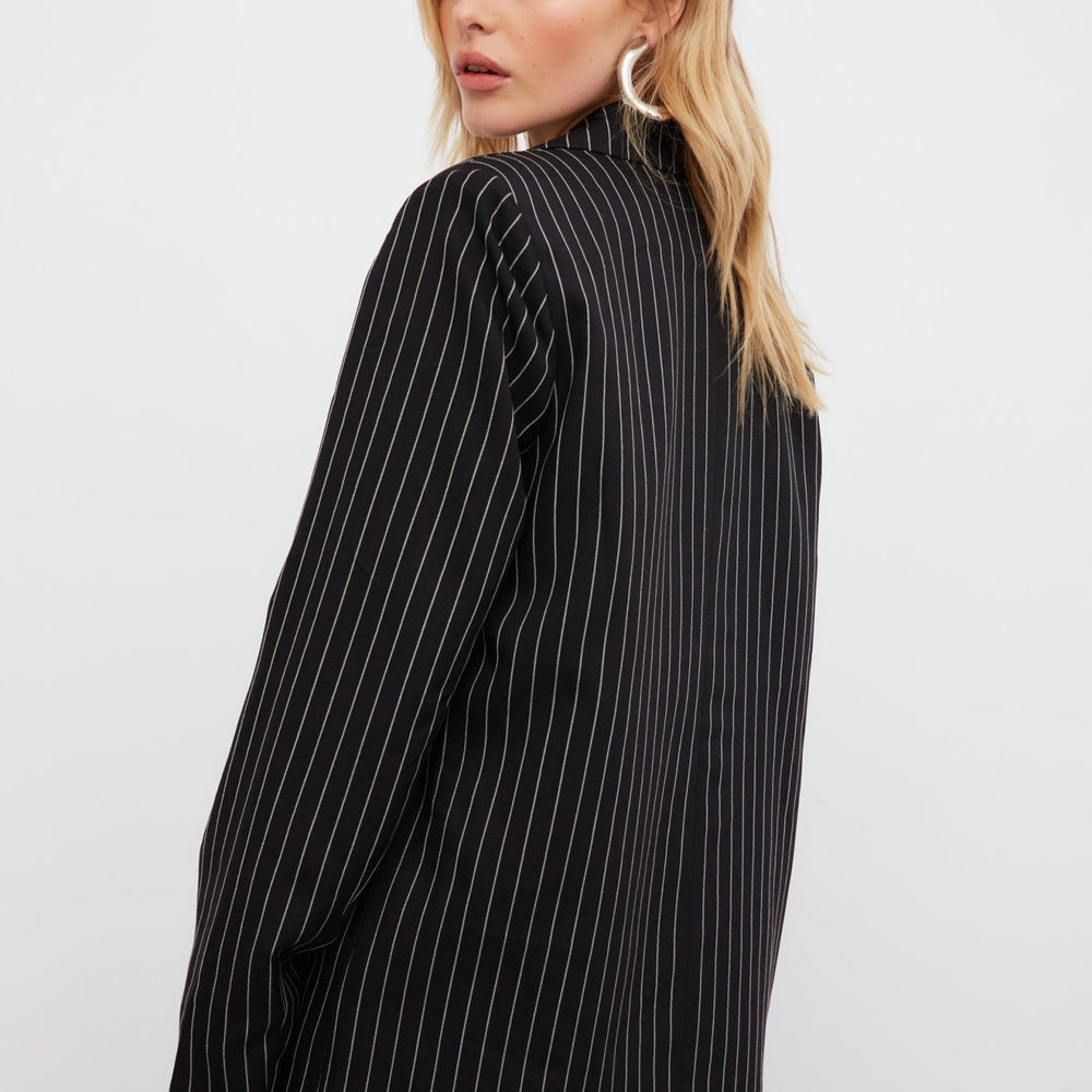 
                      
                        WKND Girl Oversized Black Pinstripe Blazer
                      
                    