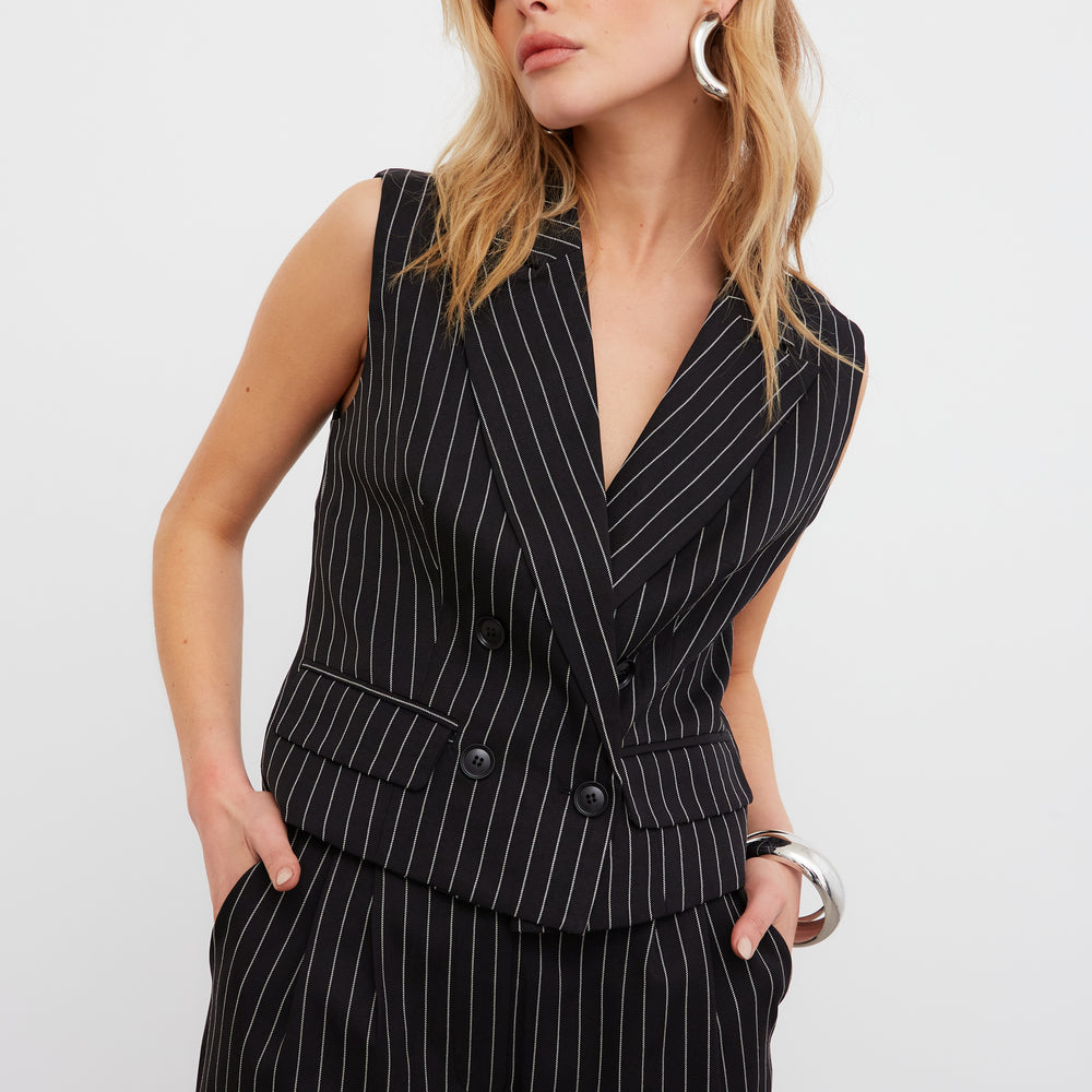 
                      
                        PINSTRIPE TAILORED WAISTCOAT
                      
                    