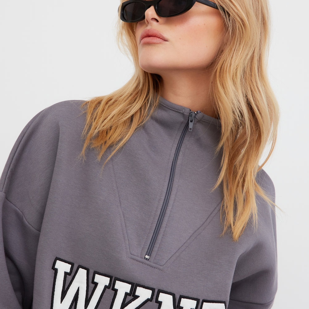 
                      
                        WKND HALF ZIP SWEAT
                      
                    