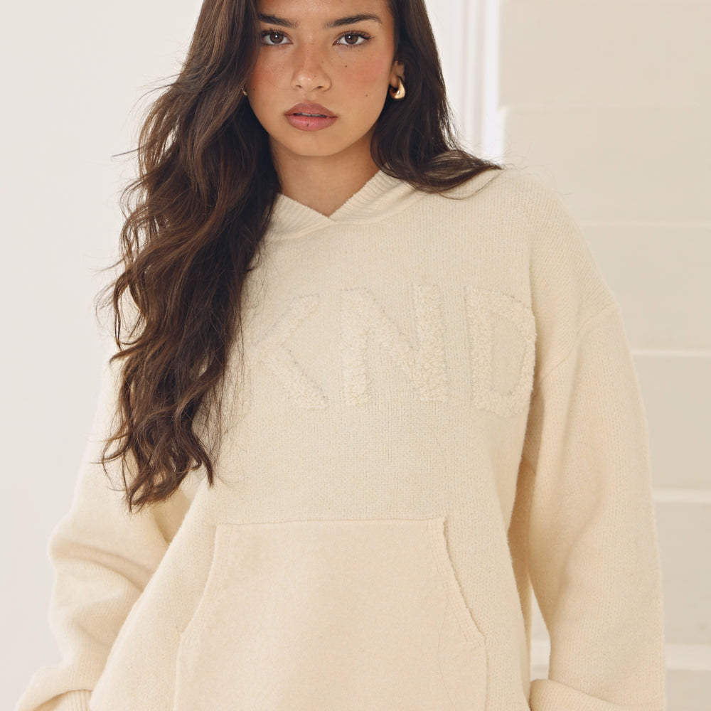 
                      
                        WKND KNITTED HOODIE IN STONE
                      
                    