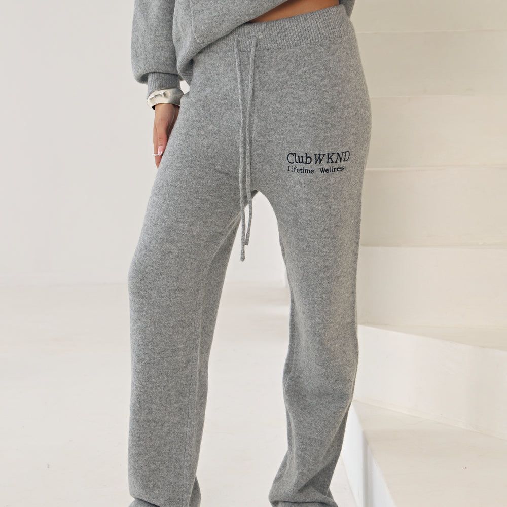 
                      
                        WKND CLUB KNITTED WIDE LEG JOGGER IN CHARCOAL
                      
                    