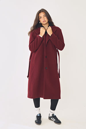 TAILORED BELTED OVERSIZED COAT