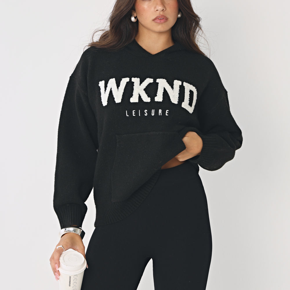 
                      
                        WKND KNITTED HOODIE IN BLACK
                      
                    