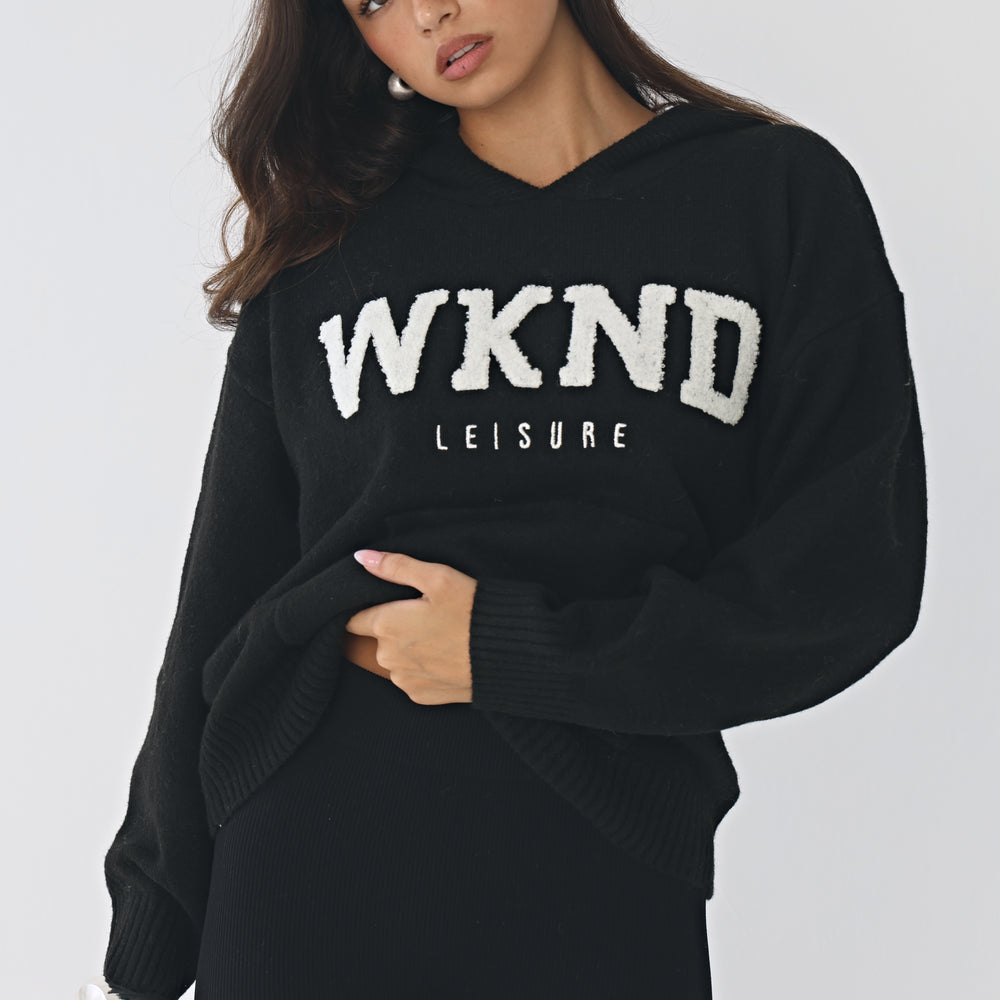 WKND KNITTED HOODIE IN GREY