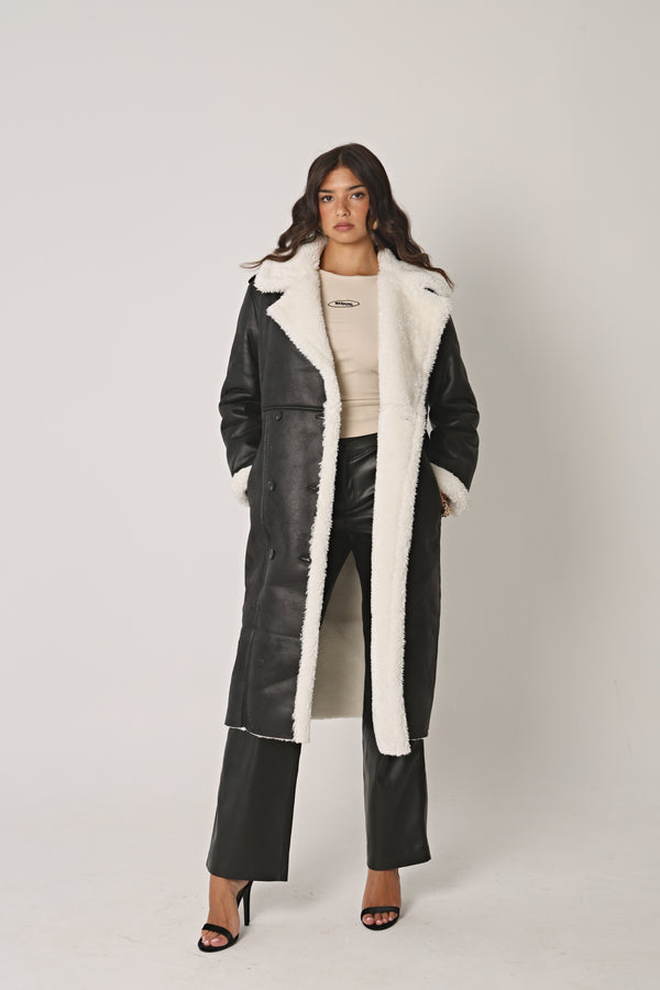 LONGLINE SHEARLING COAT