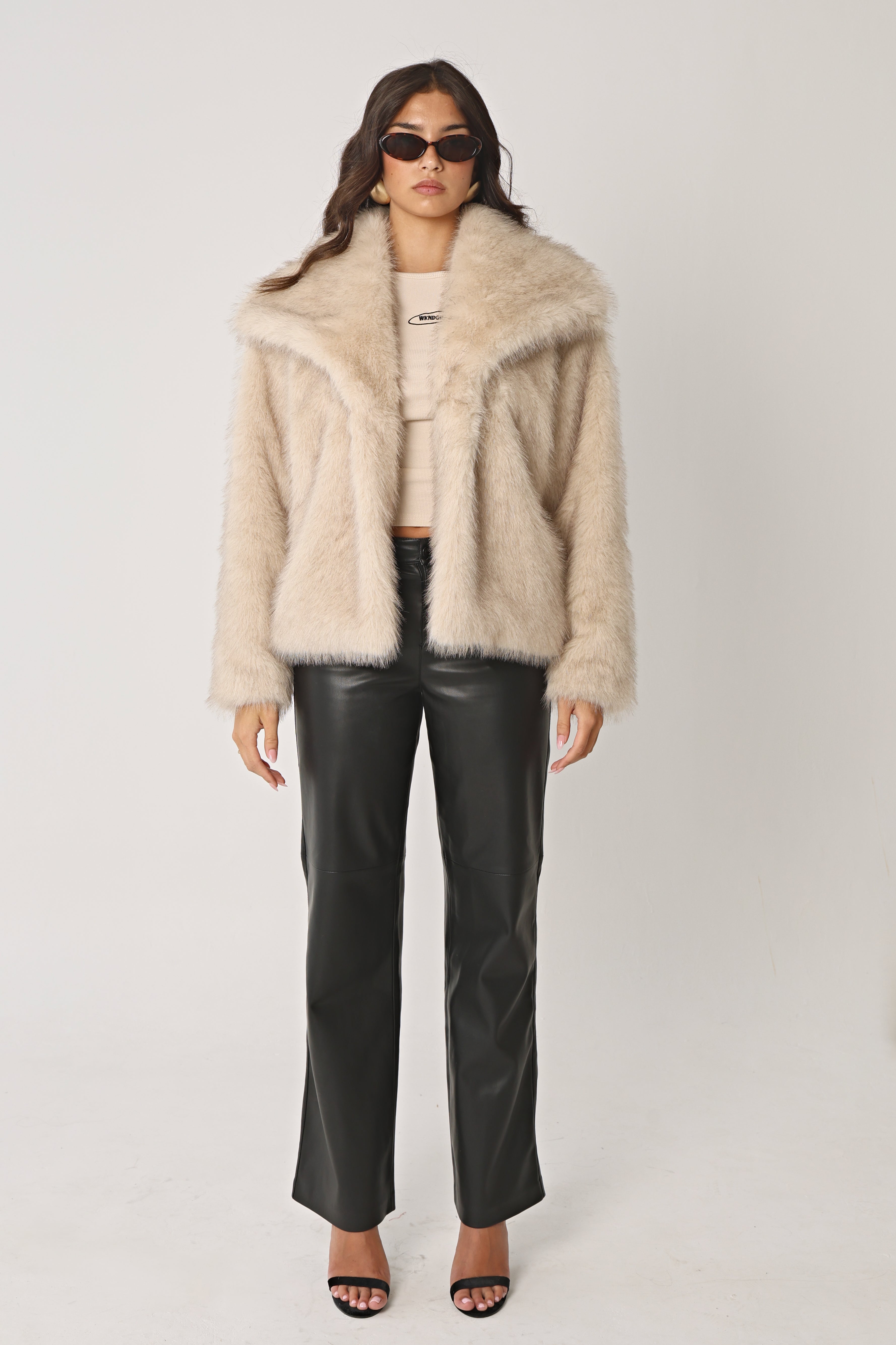 ジャケット・アウター theVirgins cream fur coat FAUX FUR COAT