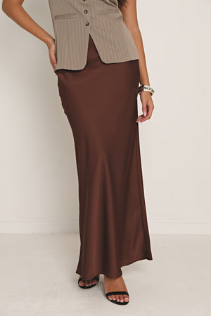 SATIN BIAS CUT MAXI SKIRT