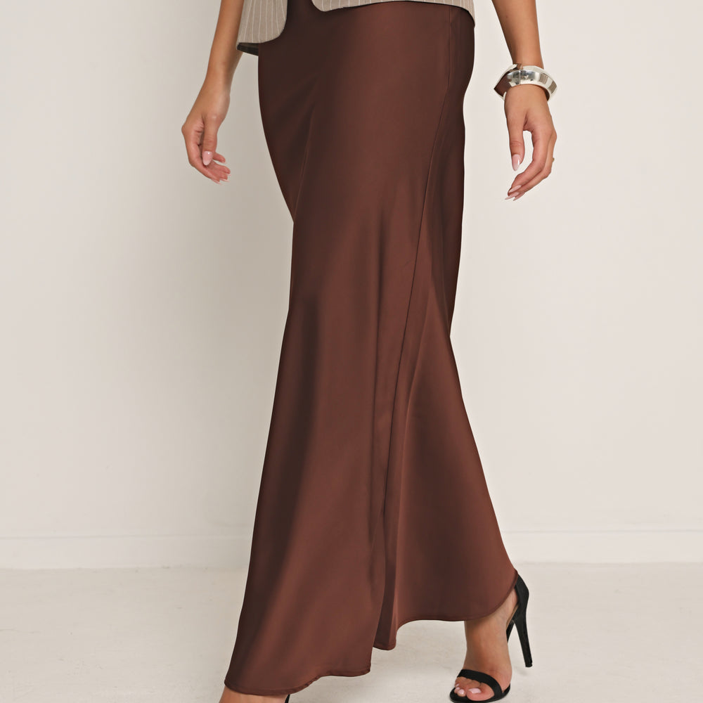 
                      
                        SATIN BIAS CUT MAXI SKIRT
                      
                    