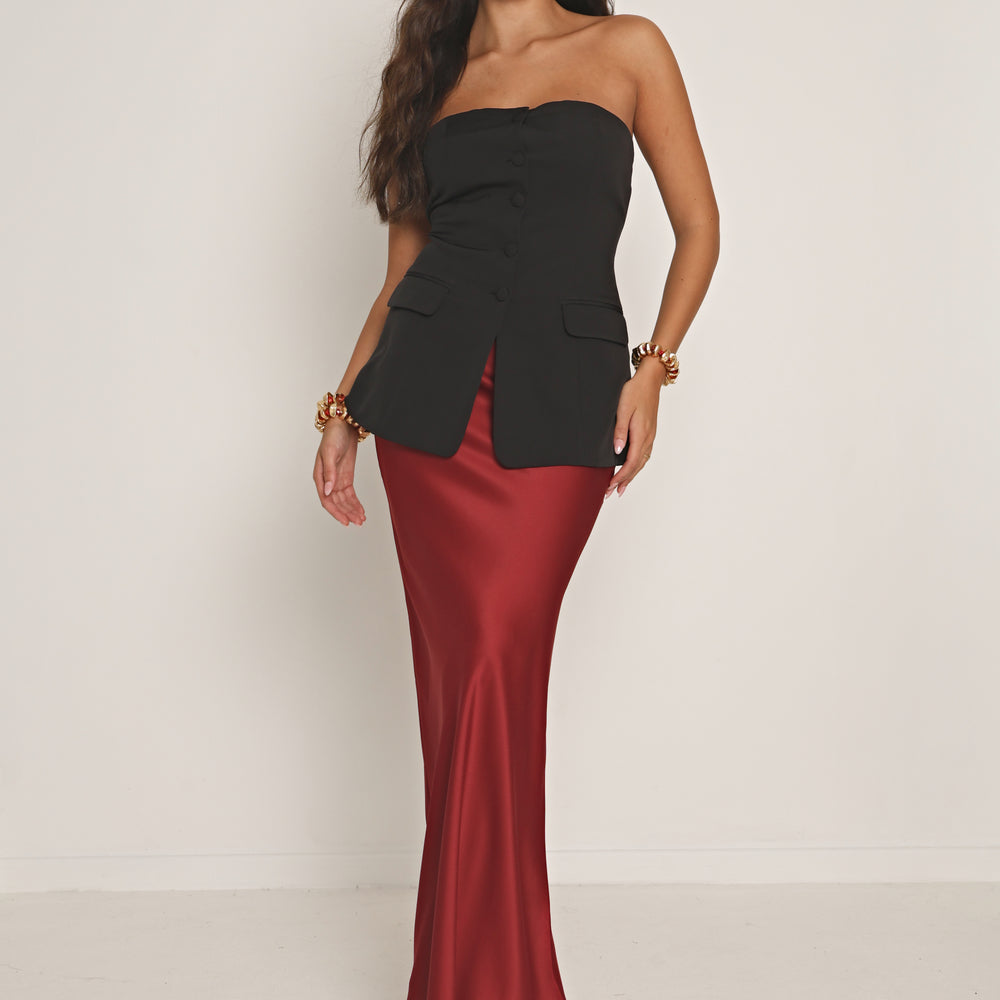 
                      
                        SATIN BIAS CUT MAXI SKIRT
                      
                    