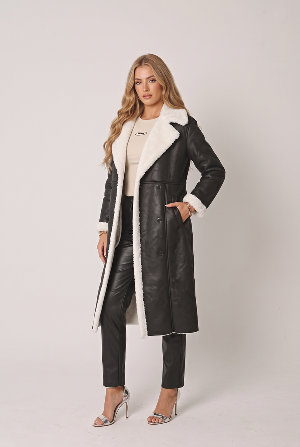 LONGLINE SHEARLING COAT