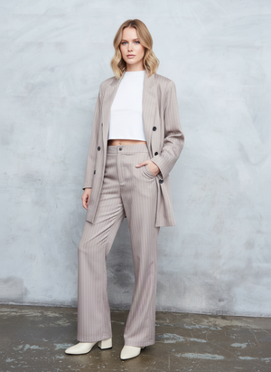 TAILORED PINSTRIPE FLARE TROUSERS