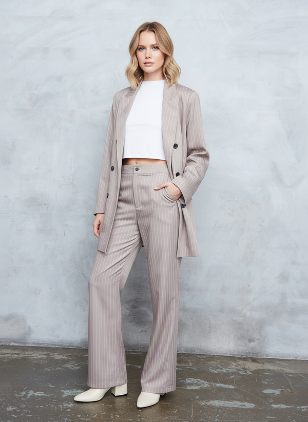 TAILORED PINSTRIPE FLARE TROUSERS