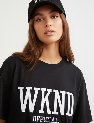 WKND EMBROIDERED OVERSIZE CONTRAST T-SHIRT