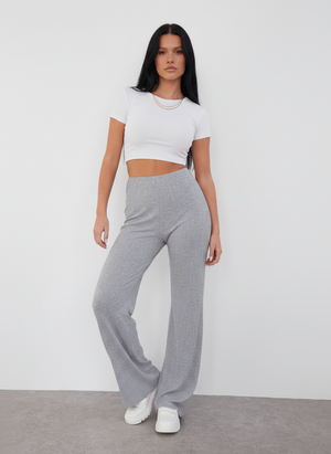 SOFT RIB WIDE LEG TROUSER