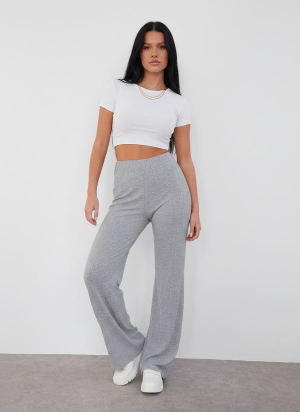 SOFT RIB WIDE LEG TROUSER