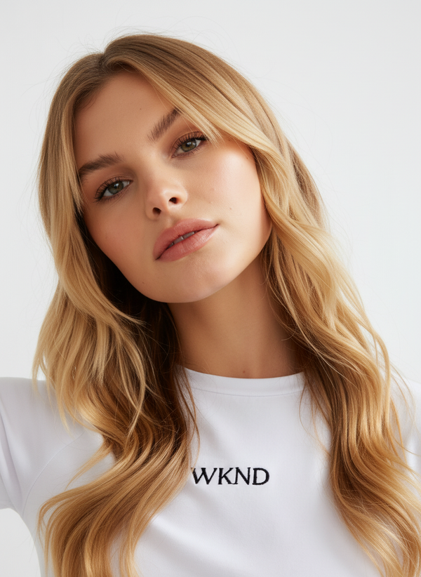 WKND EMBROIDERED COTTON FITTED T-SHIRT