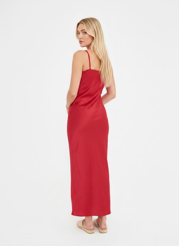 SATIN SEAM DETAIL SLIP DRESS