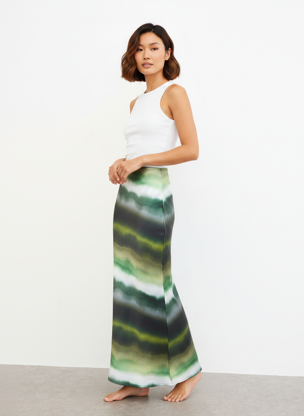 OMBRE SATIN MAXI SKIRT
