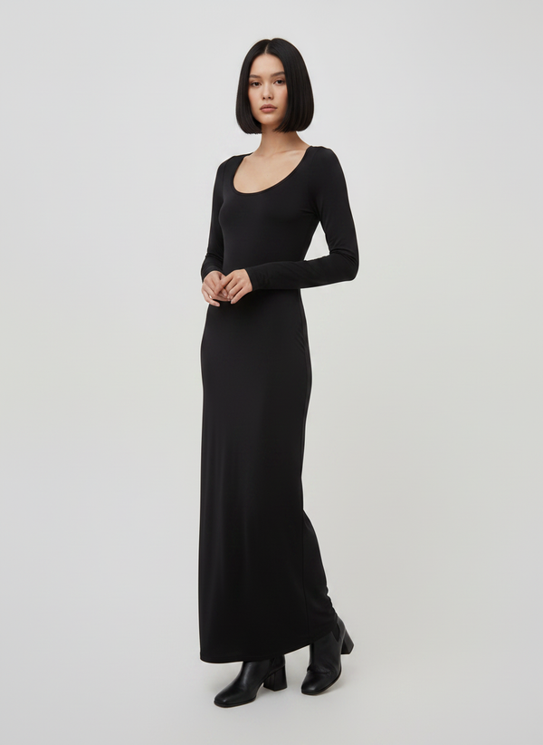 PREMIUM SCOOP NECK MAXI DRESS