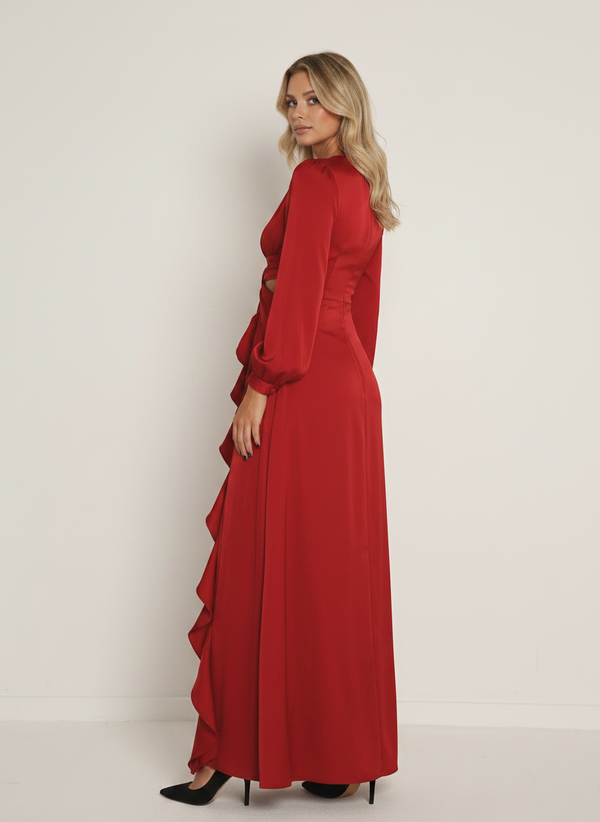 SATIN CUT OUT MAXI DRESS
