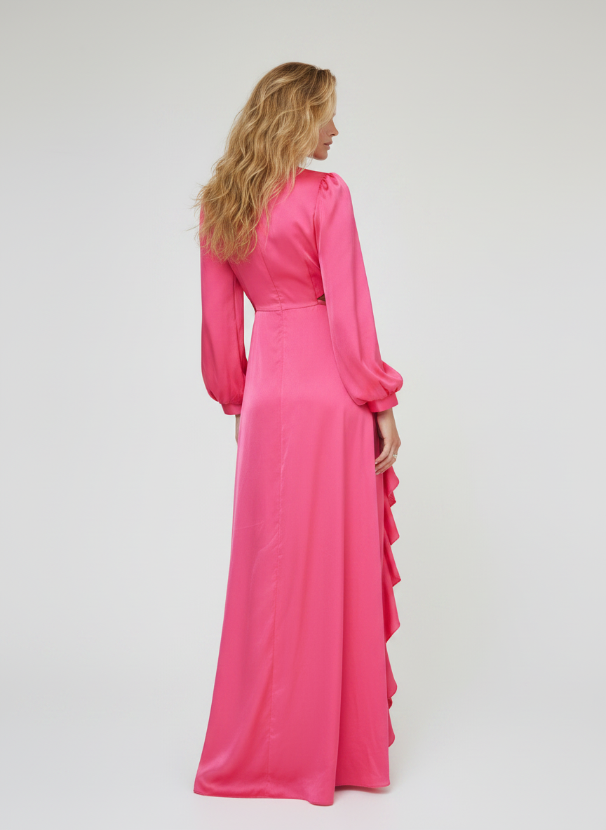 SATIN CUT OUT MAXI DRESS