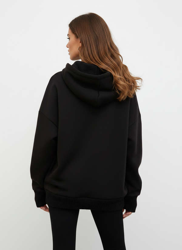 WKND ATHLETIC KNIT DETAIL HOODIE