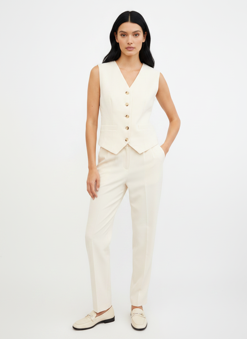 TAILORED BUTTON DETAIL WAISTCOAT