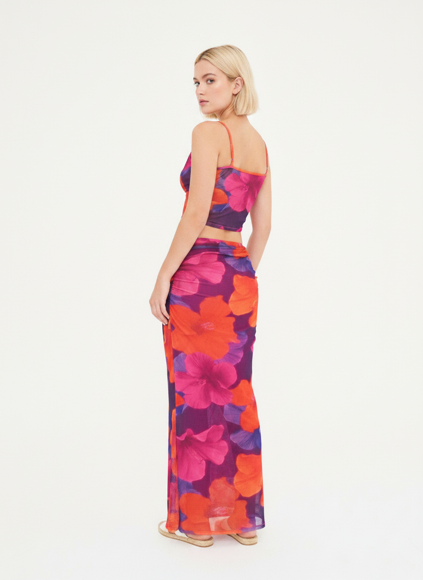 FLORAL MESH CAMI & MAXI CO-ORD