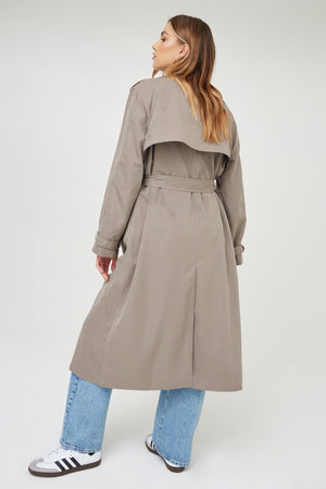 WKND Girl Grey Oversized Trench Coat