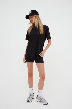 Back Print Oversized T-Shirt - Black