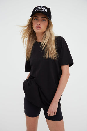 Back Print Oversized T-Shirt - Black