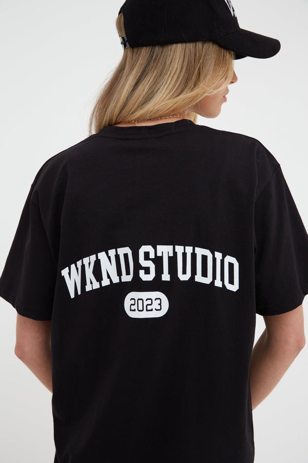 Back Print Oversized T-Shirt - Black