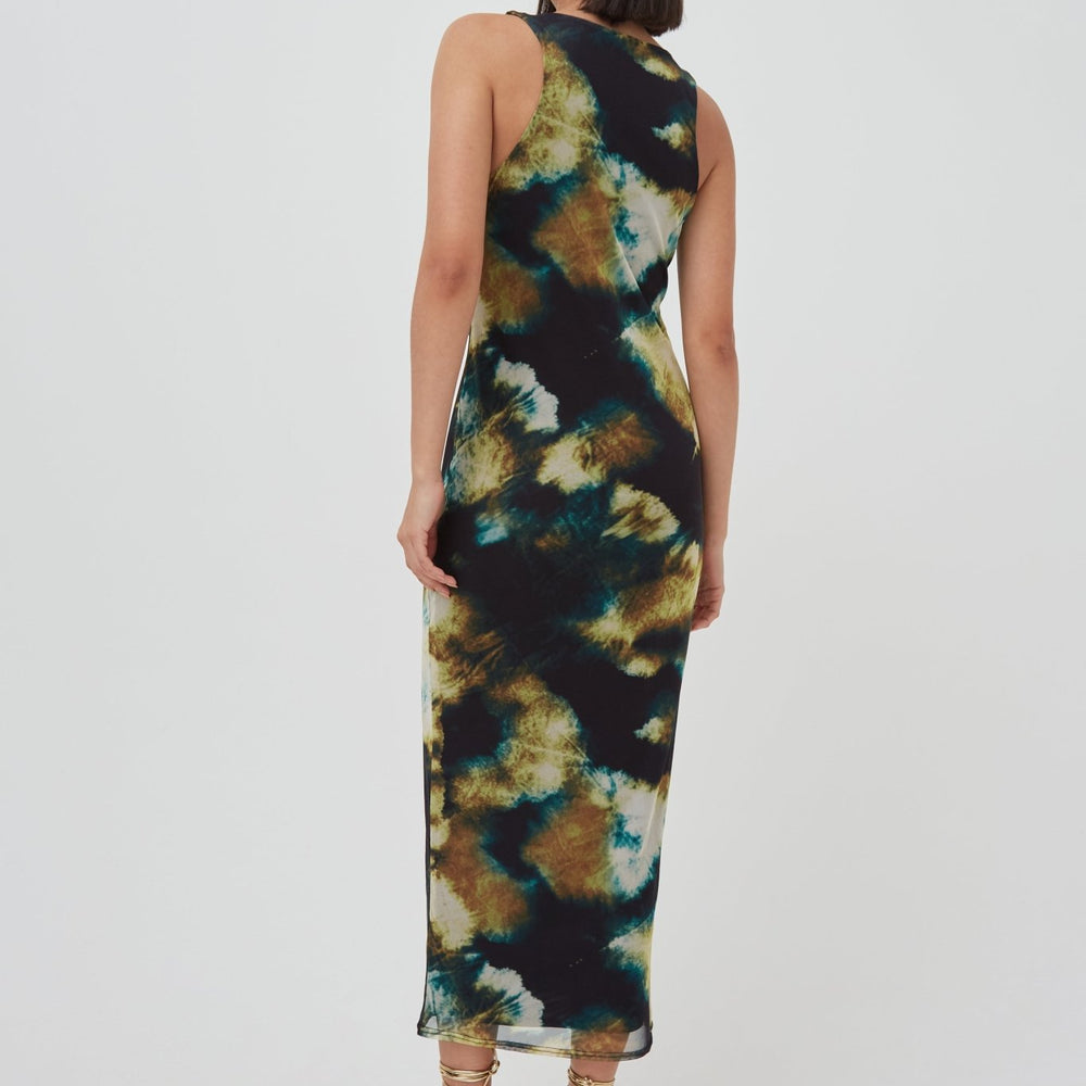 WKND Girl Abstract Mesh Sleeveless Midaxi Dress