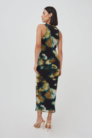 WKND Girl Abstract Mesh Sleeveless Midaxi Dress