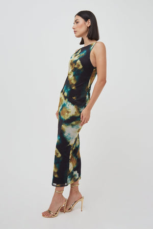 WKND Girl Abstract Mesh Sleeveless Midaxi Dress