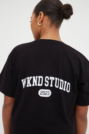 Back Print Oversized T-Shirt - Black