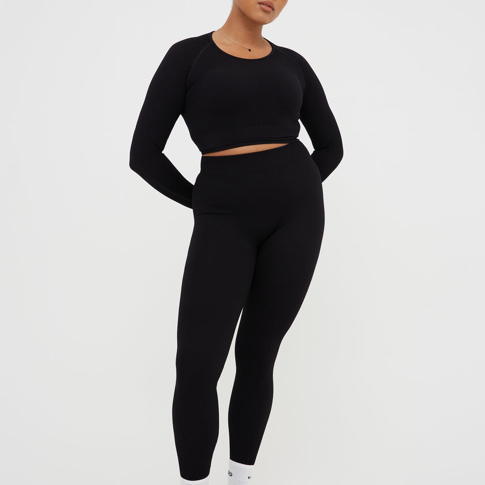 
                      
                        SEAMLESS RIB HIGH WAIST LEGGINGS
                      
                    