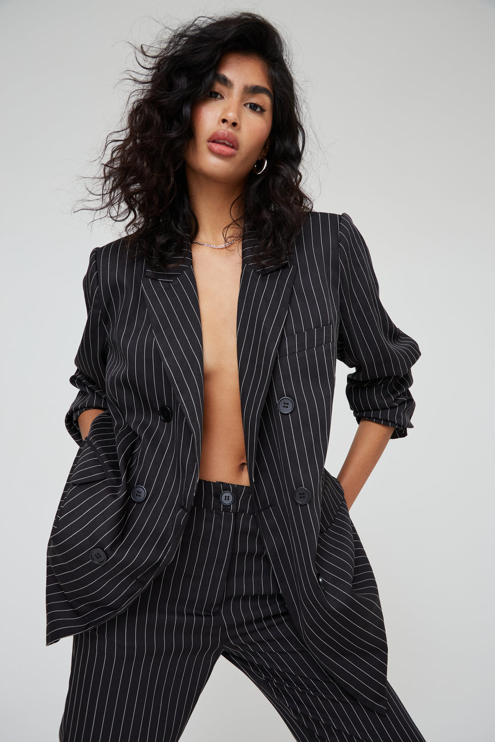 TAILORED PINSTRIPE OVERSIZED BLAZER