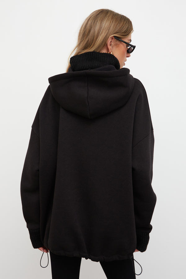 WKND ATHLETIC KNIT DETAIL HOODIE