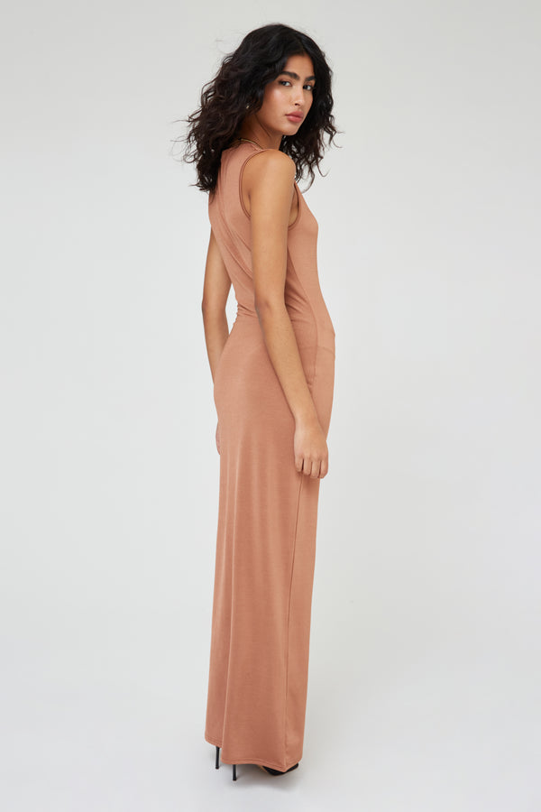 PREMIUM SLINKY SLEEVELESS MAXI DRESS