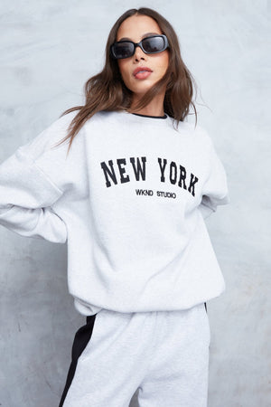 WKND Girl New York Embroidered Sweat