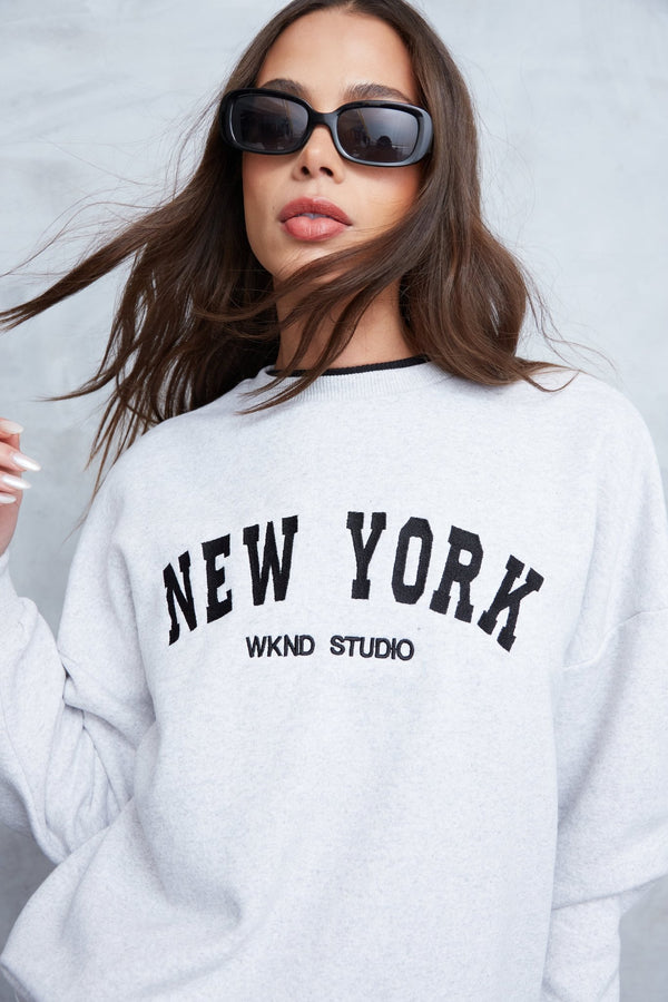 WKND Girl New York Embroidered Sweat