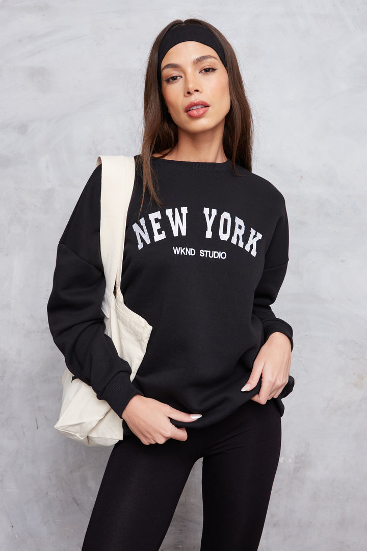 NEW YORK EMBROIDERED SWEAT