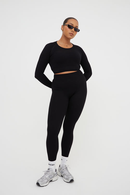 SEAMLESS RIB HIGH WAIST LEGGINGS