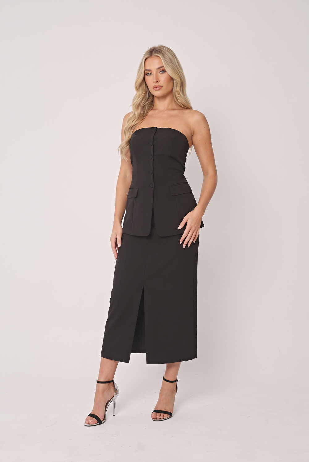 TAILORED POCKET DETAIL PENCIL SKIRT