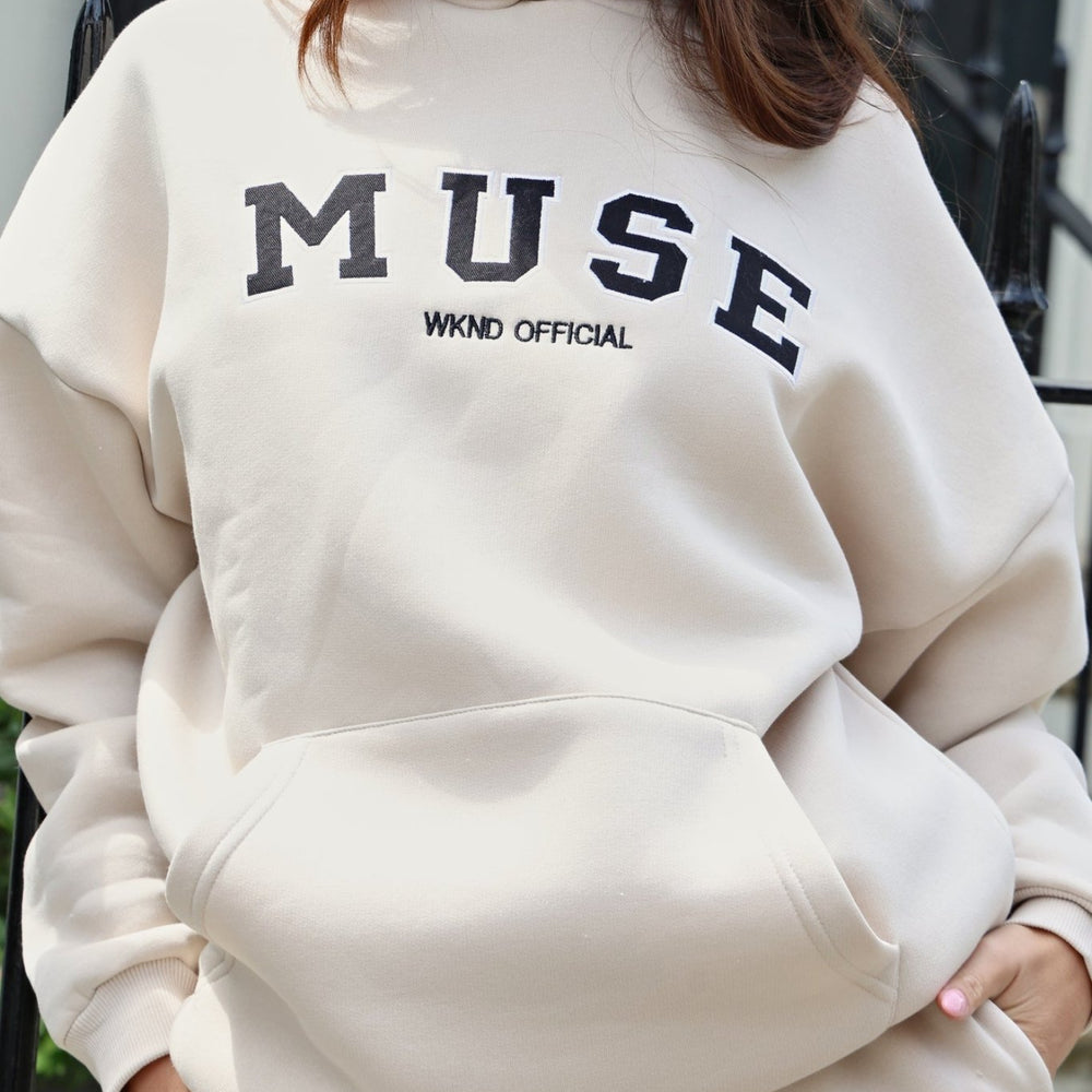 WKND Girl Muse Oversized Hoodie in Stone