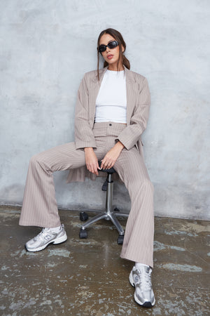 TAILORED PINSTRIPE FLARE TROUSERS