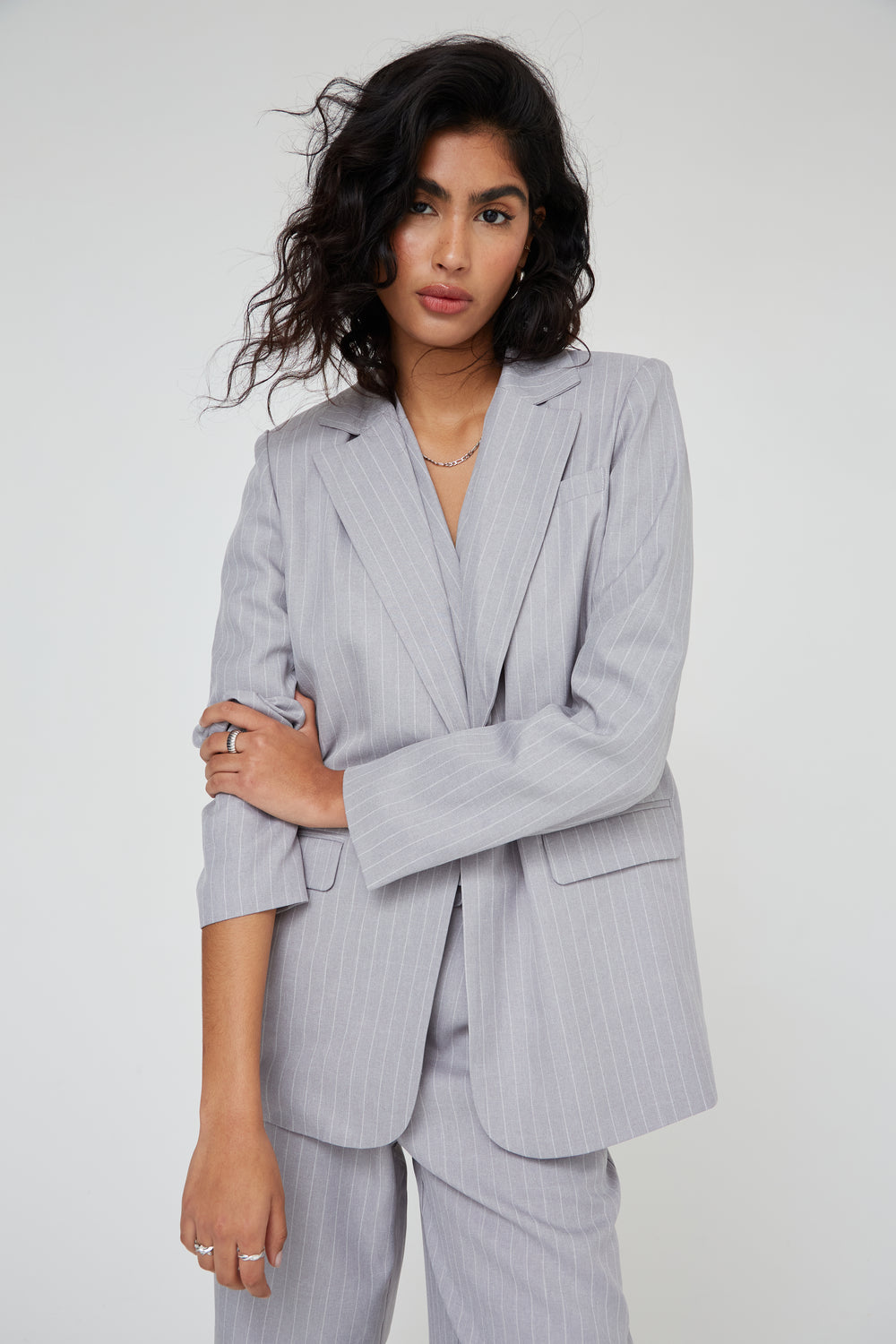 PINSTRIPE OVERSIZED BLAZER